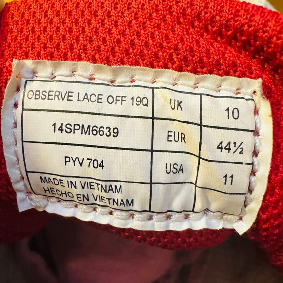 LACOSTE Mens Red & White Observe Lace Off 19Q Streetwear Sneakers Sz 11 - Picture 8 of 8